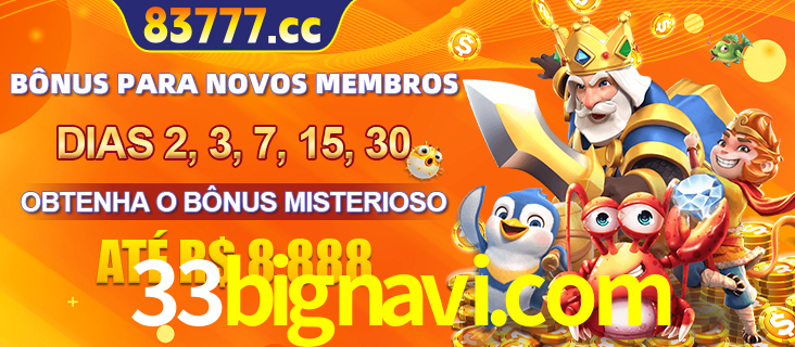 Anúncio dos benefícios para Membro VIP Sênior na plataforma 33bignavi.com, incluindo bônus promocionais, semanais e mensais, ilustrado com o personagem Fortune Tiger.