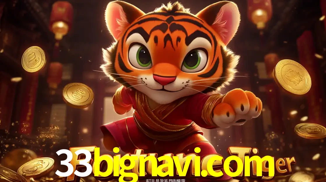 O carismático mascote do jogo de slot Fortune Tiger, um tigre fofo em pose de artes marciais, pronto para trazer sorte e multiplicadores de ganhos no cassino online 33bignavi.com.
