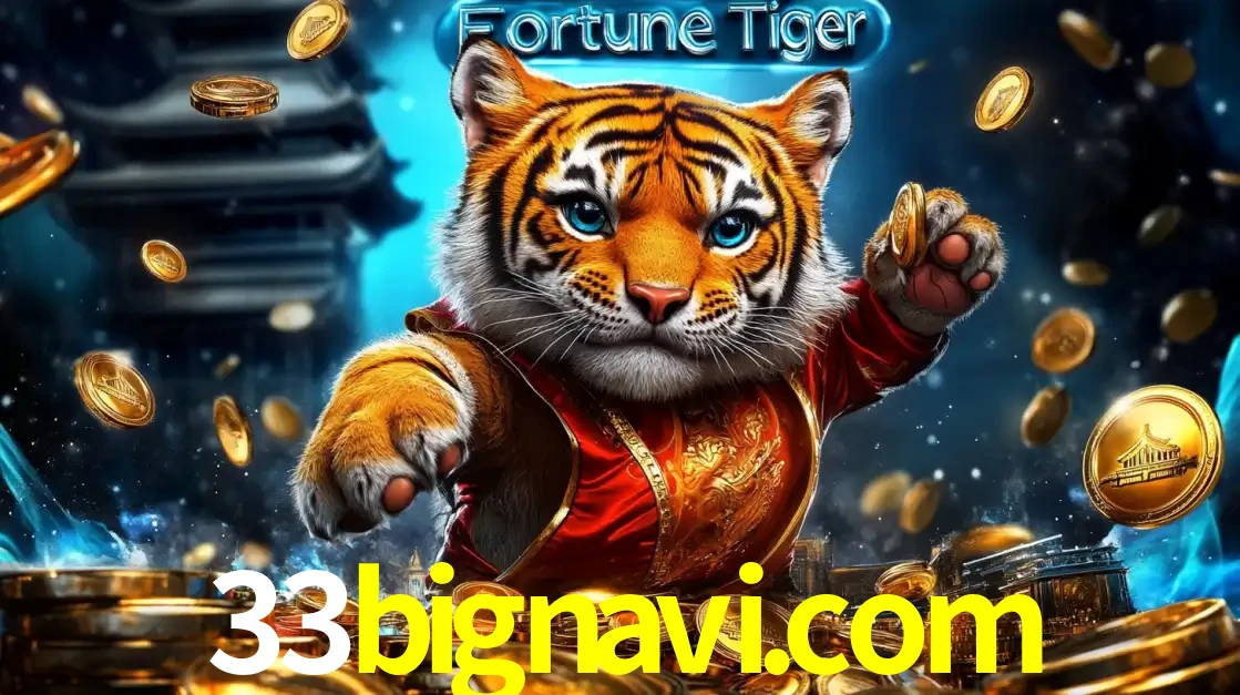 Imagem promocional do jogo de slot Fortune Tiger, com um tigre majestoso em traje tradicional cercado por uma fortuna em moedas de ouro, disponível agora no cassino 33bignavi.com.